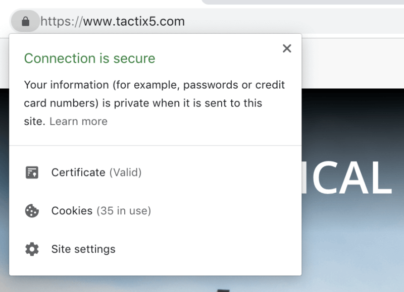 This shows that this website is secure.